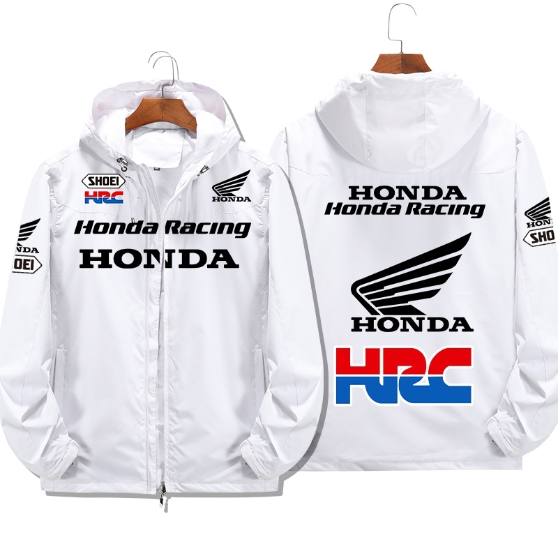 ホンダ Honda HRC スレーシング ジャケット バイクウエアグッズ 長袖ジャケット 防風 冬服 ▲ホワイト_画像1