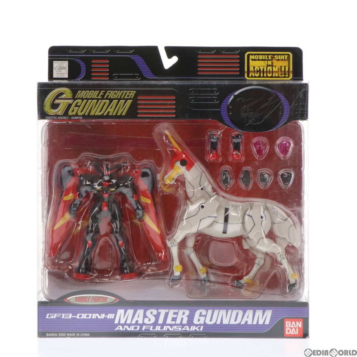 【中古】[FIG]MS IN ACTION!!(モビルスーツ・イン・アクション) GF13-001NHII マスターガンダム&風雲再起 機動武闘伝Gガンダム 完成品 可動_画像1