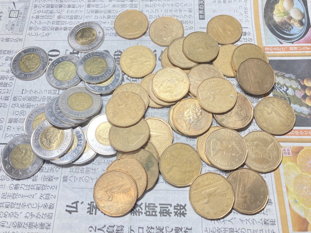 カナダドル　まとめて67ドル分セット　約7300円分　外貨　大量　お買い得　古銭　外国コイン　海外　硬貨 北アメリカ_画像2