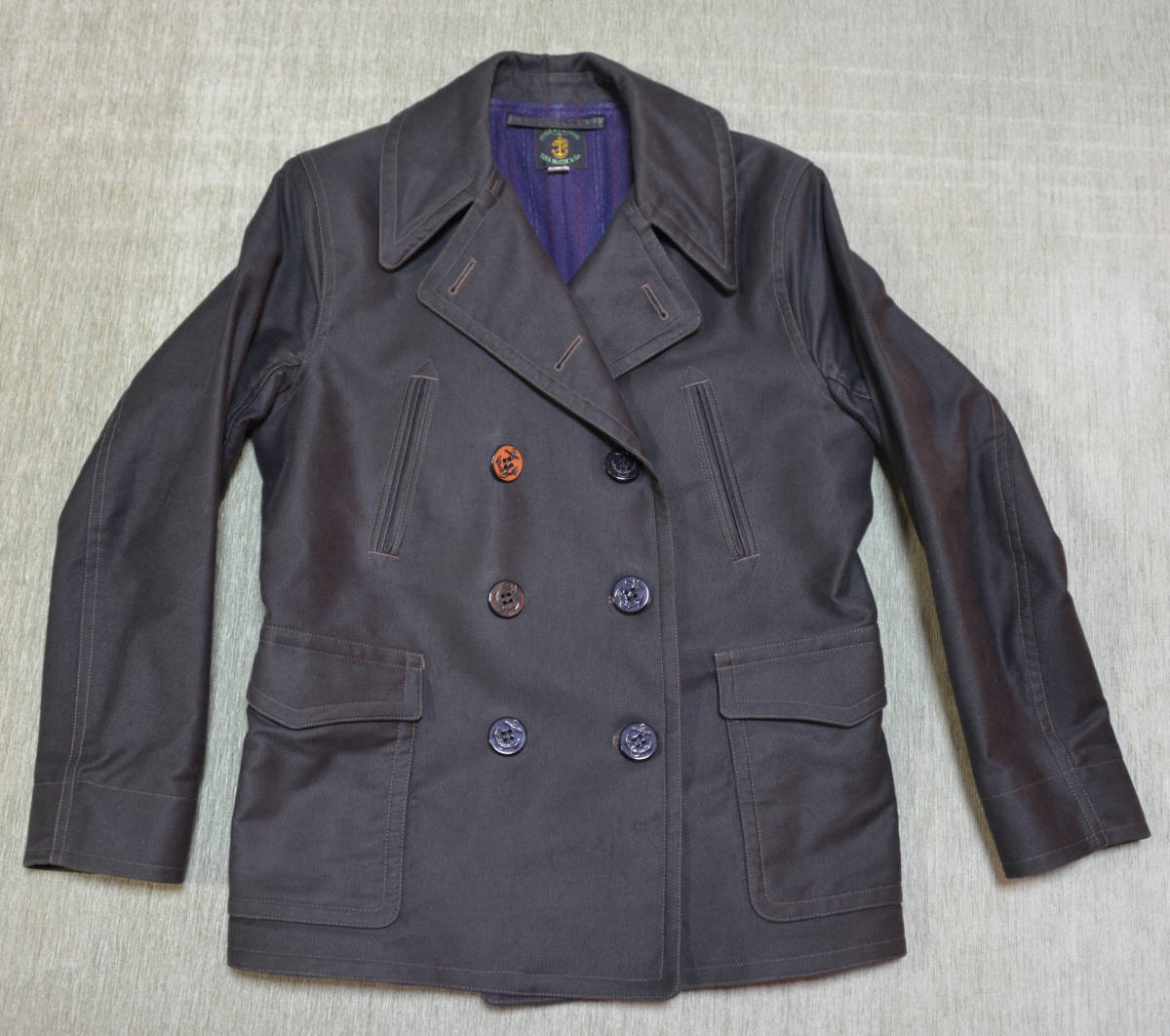 【トイズマッコイ】コットングログラン ピーコート U. S. NAVY PEACOAT COMMERCIAL , GROSGRAIN TMJ1435 Pコート TOYS McCOY 送料無料_実際のPコート同様に右身頃を前でも着用可