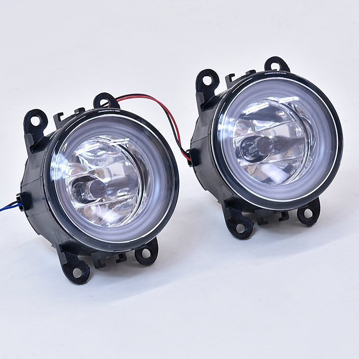 スズキ ワゴンR MH23S MH34S MH44Sホワイト LED ファイバー イカリング 付き H8 フォグランプ ガラスレンズ 新品_画像4