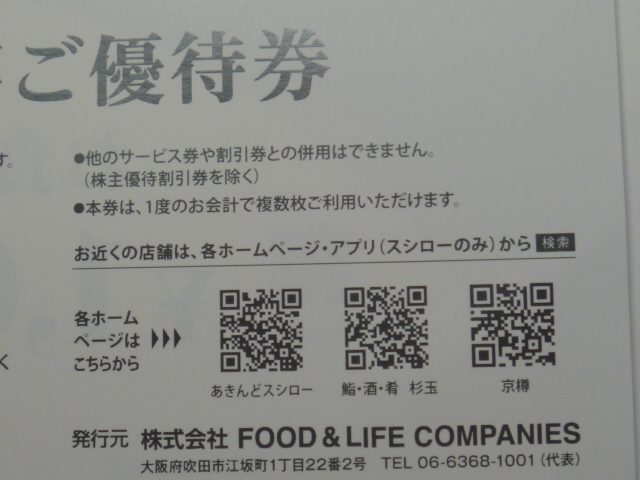 【スシロー・京樽】食事券3,000円分★～2024年9月30日まで★送料 230円～★お食事券 1,000円×３枚★鮨・酒・肴　杉玉★回転寿司 みさき◆_画像4