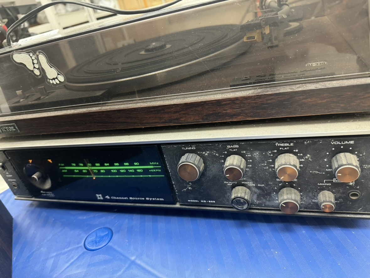 【通電OK】VICTOR MS-503 ビクター レコードプレーヤー スピーカー 音響機器 オーディオ ターンテーブル 003IVHB24_画像3