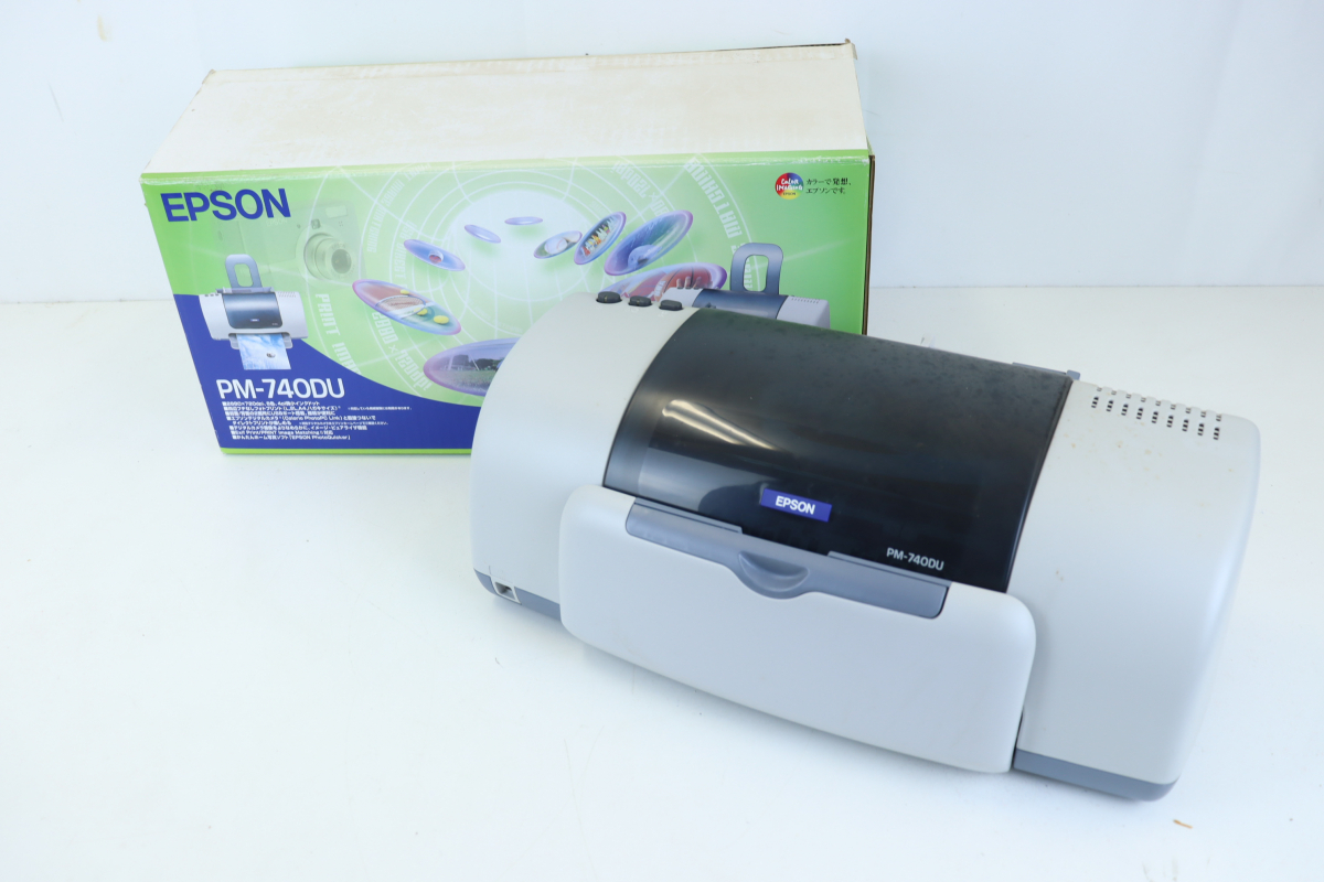 【通電OK】EPSON PM-740DU エプソン カラリオ プリンター 箱付き 印刷 プリント 周辺機器 家庭用 003IPCW82_画像1
