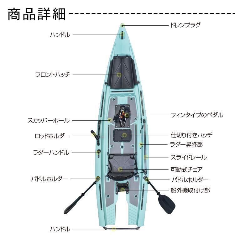 カヤック ペダル式 フィッシングカヤック ペダル 手漕ぎ 足漕ぎ od593 _画像9