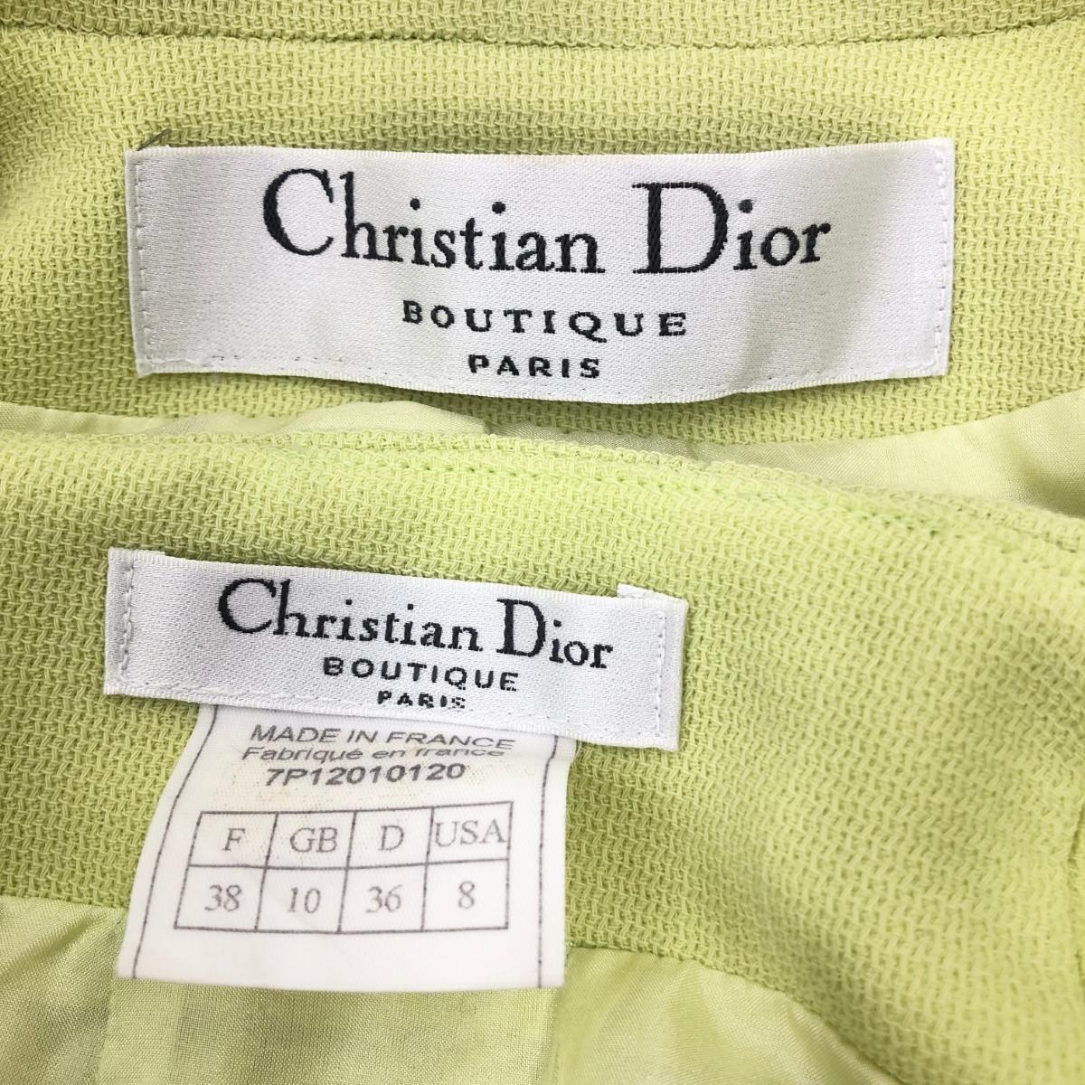 ◆Christian Dior クリスチャンディオール スカートスーツ USA8◆ グリーン ウール レディース 上下セット ガリアーノ期 タイトスカート_画像8