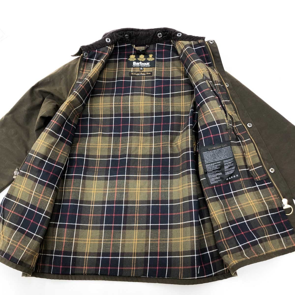 良好◆Barbour バブアー オイルジャケット キッズXL◆ ブラウン 綿100 メンズ アウター 子供服 男の子　12/13_画像3