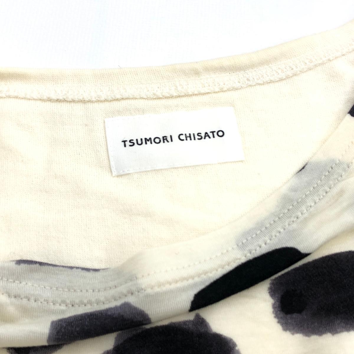 良好◆Cat's TSUMORI CHISATO キャッツ ツモリチサト カットソー サイズ2◆ ホワイト/マルチカラー レディース トップス_画像4