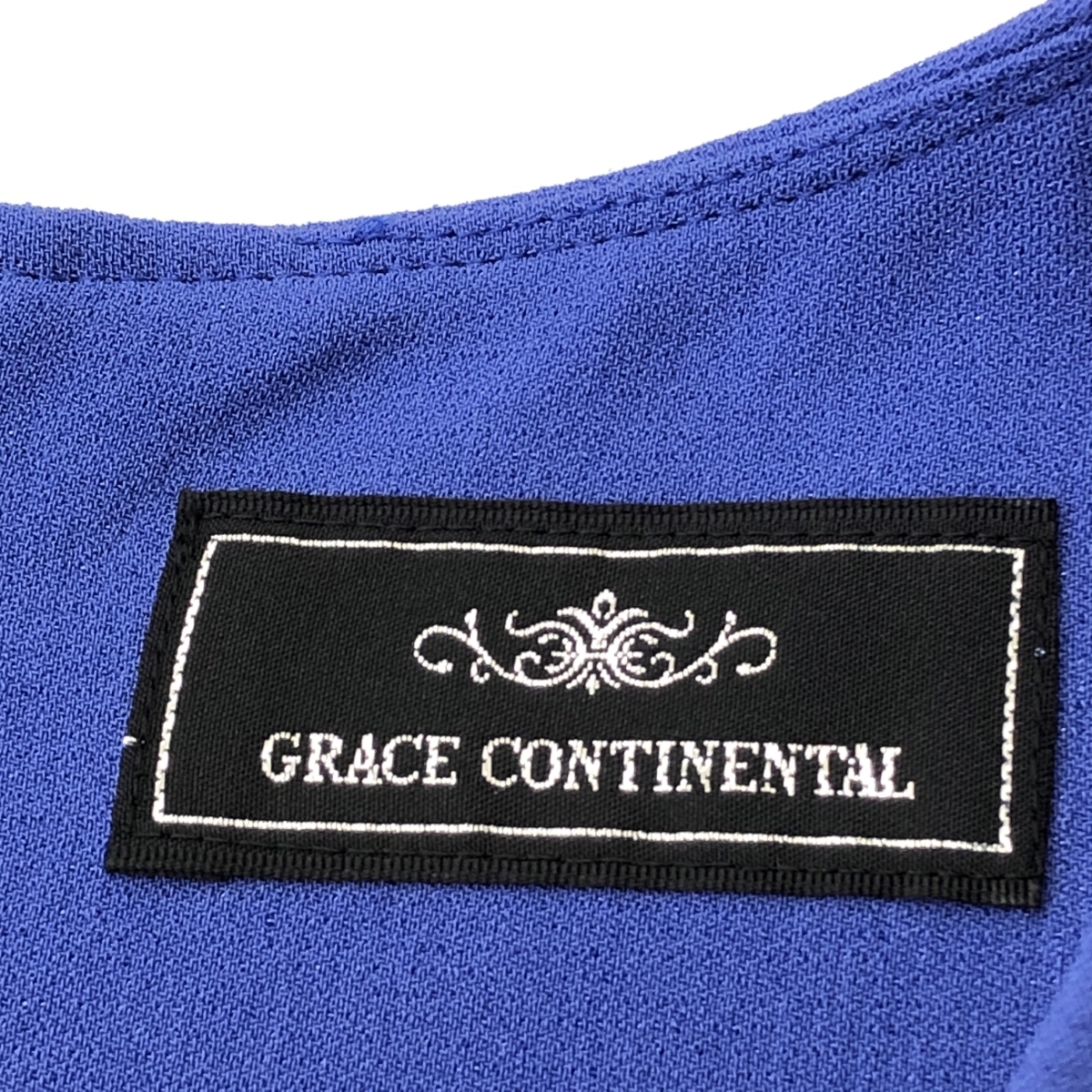 良好◆GRACE CONTINENTAL グレースコンチネンタル ノースリーブワンピース サイズ36◆ ブルー レディース フリル_画像5