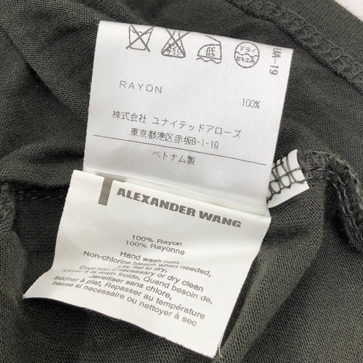 ◆T by ALEXANDER WANG ティーバイアレキサンダーワン 胸ポケット付きカットソー ◆ カーキ レーヨン メンズ 長袖 薄手 トップス_画像5