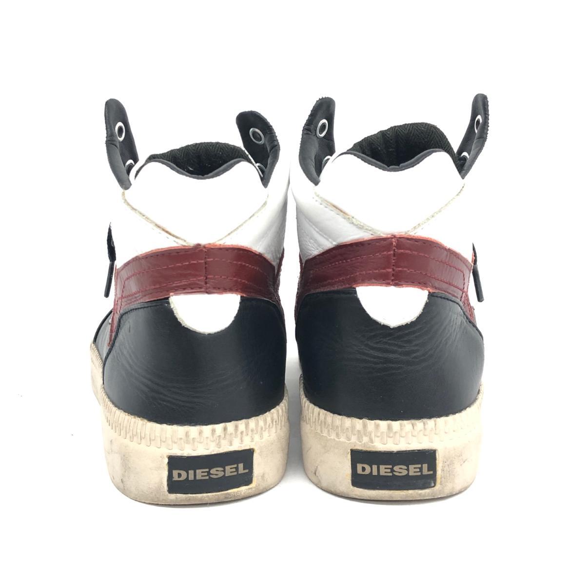 ◆DIESEL ディーゼル スニーカー 26.5cm◆ ブラック レザー メンズ 靴 シューズ sneakers_画像4