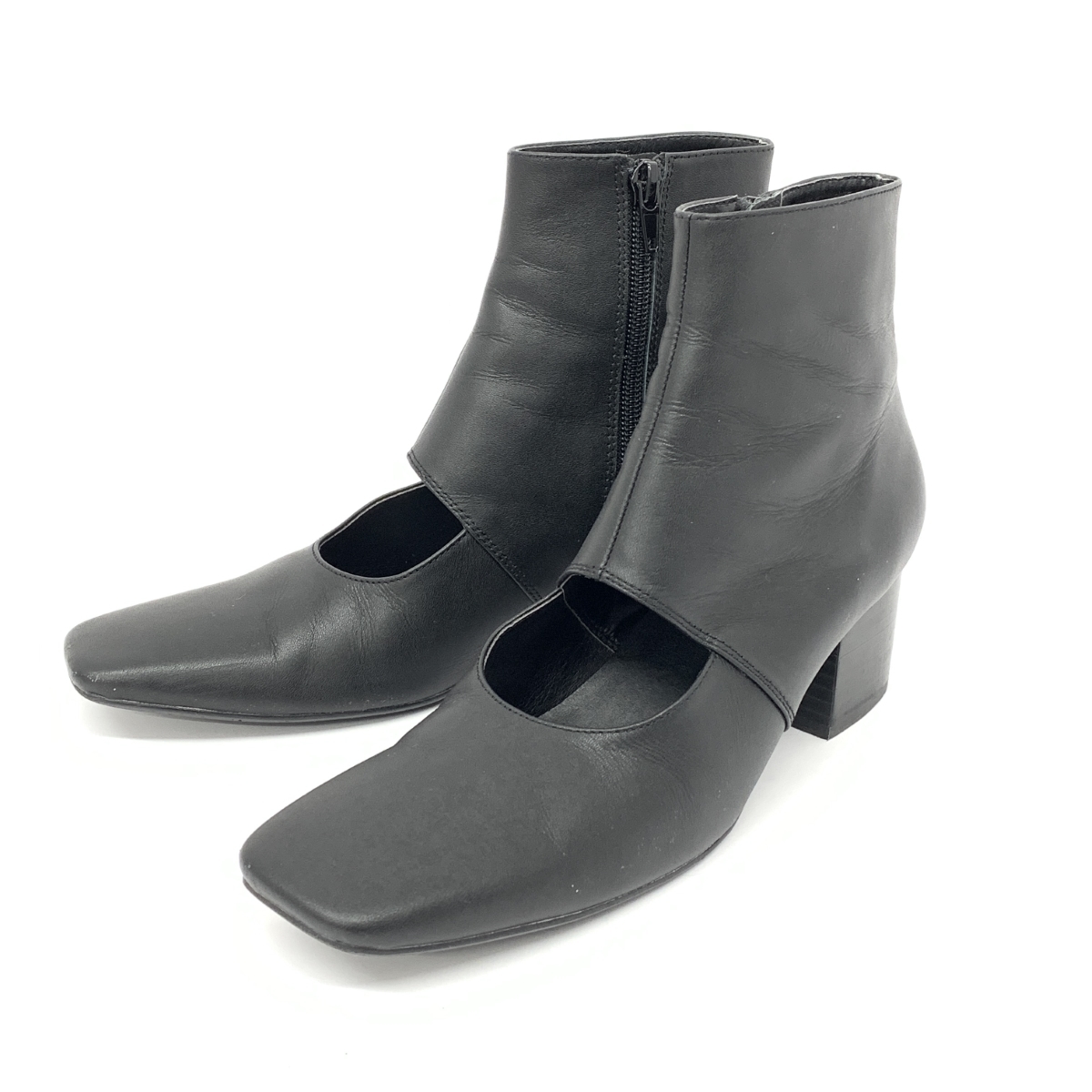 ◆RIM.ARK リムアーク ブーツ 36◆ ブラック レザー オープンデザイン レディース 靴 シューズ boots