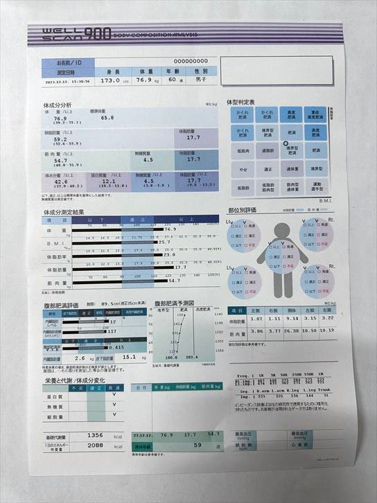 elk エルク WellScan900 ウェルスキャン900 体成分分析器 プリンター付_画像6