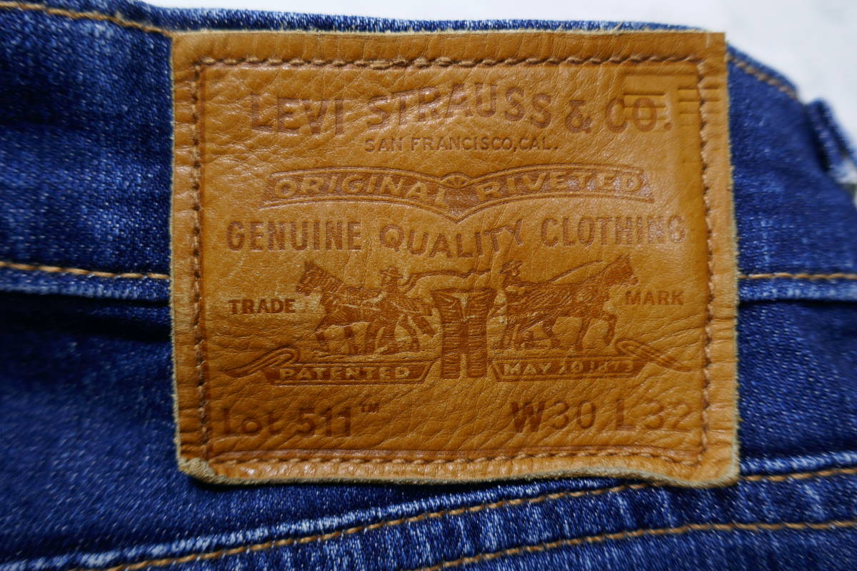 リーバイス LEVI’S　511　W30インチ　ストレッチ素材　ビッグE　裾チェーンステッチ　145周年　ジーンズ デニム ジーパン_画像3