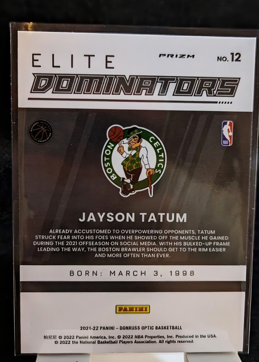 【初売！1円スタート】2021-22 Panini Donruss Optic - Jayson Tatum Fast Break Holo Disco Prizm Elite Dominators / Celtics_画像2