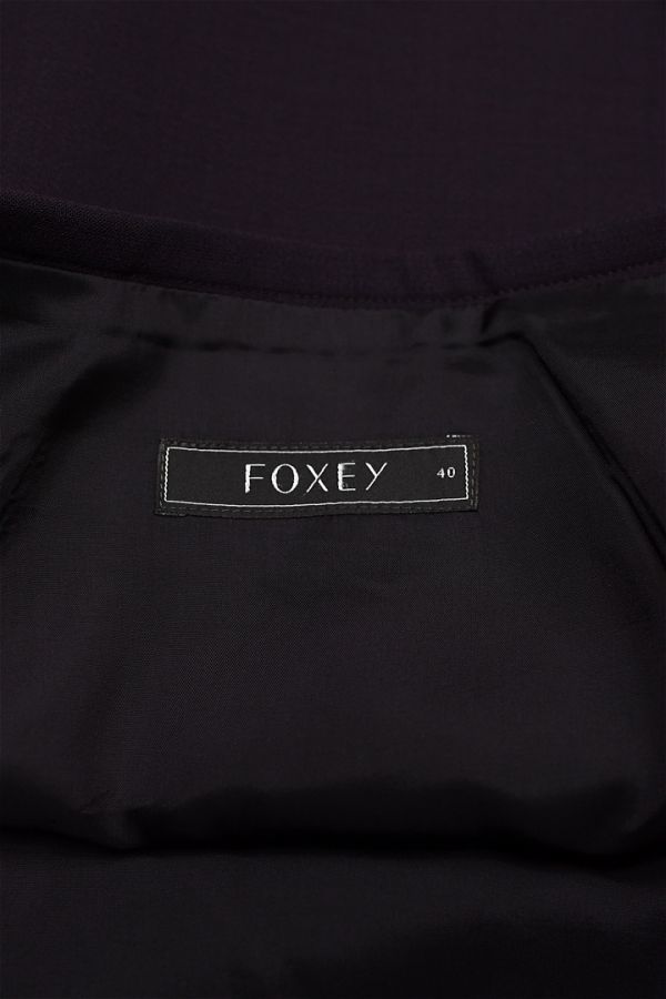 HGC-E332/美品 FOXEY ひざ丈スカート マカロンシック ウール ストレッチ 40 L 紫 日本製_画像6