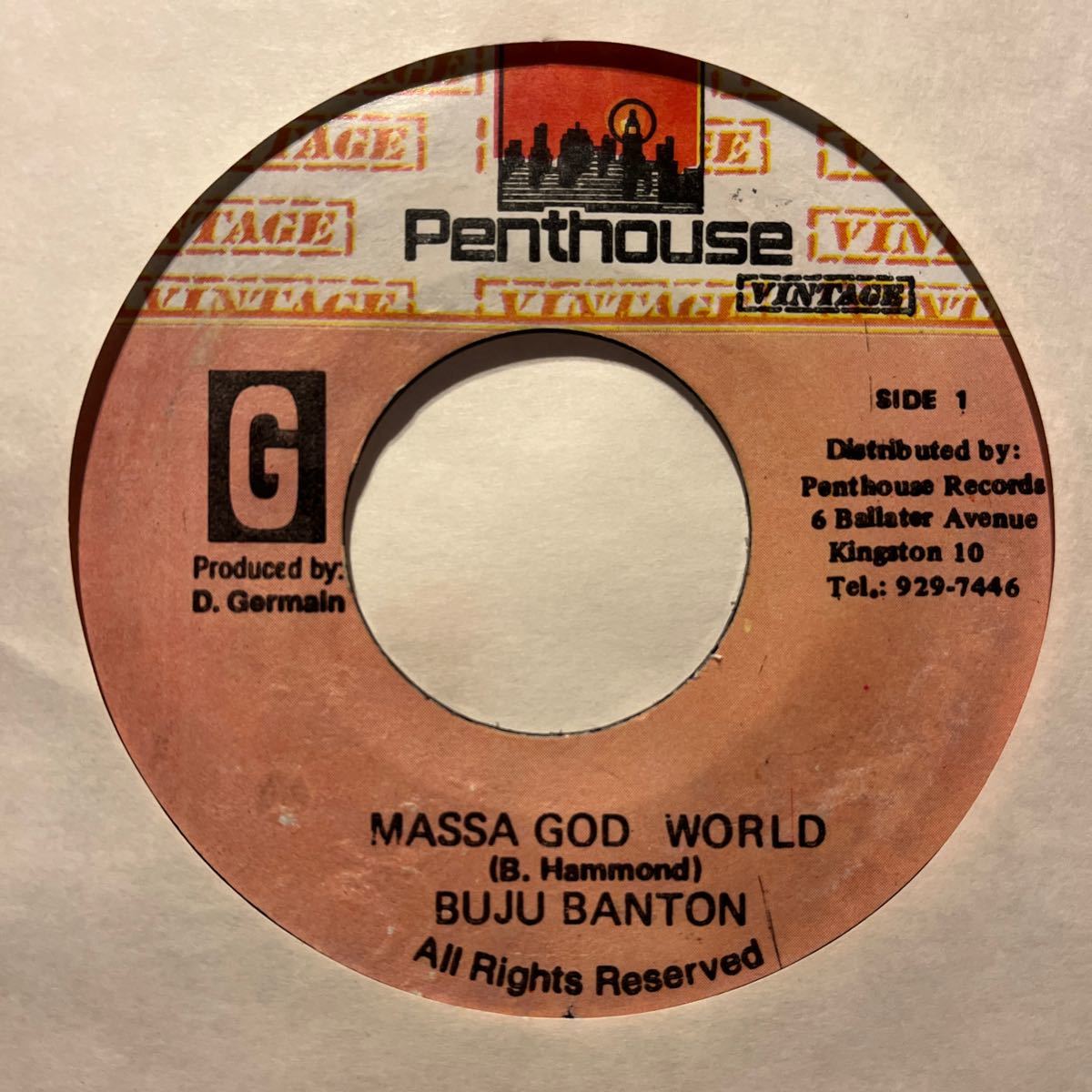 JAMAICA盤 7インチ　BUJU BANTON # MASSA GOD WORLD / version_画像1