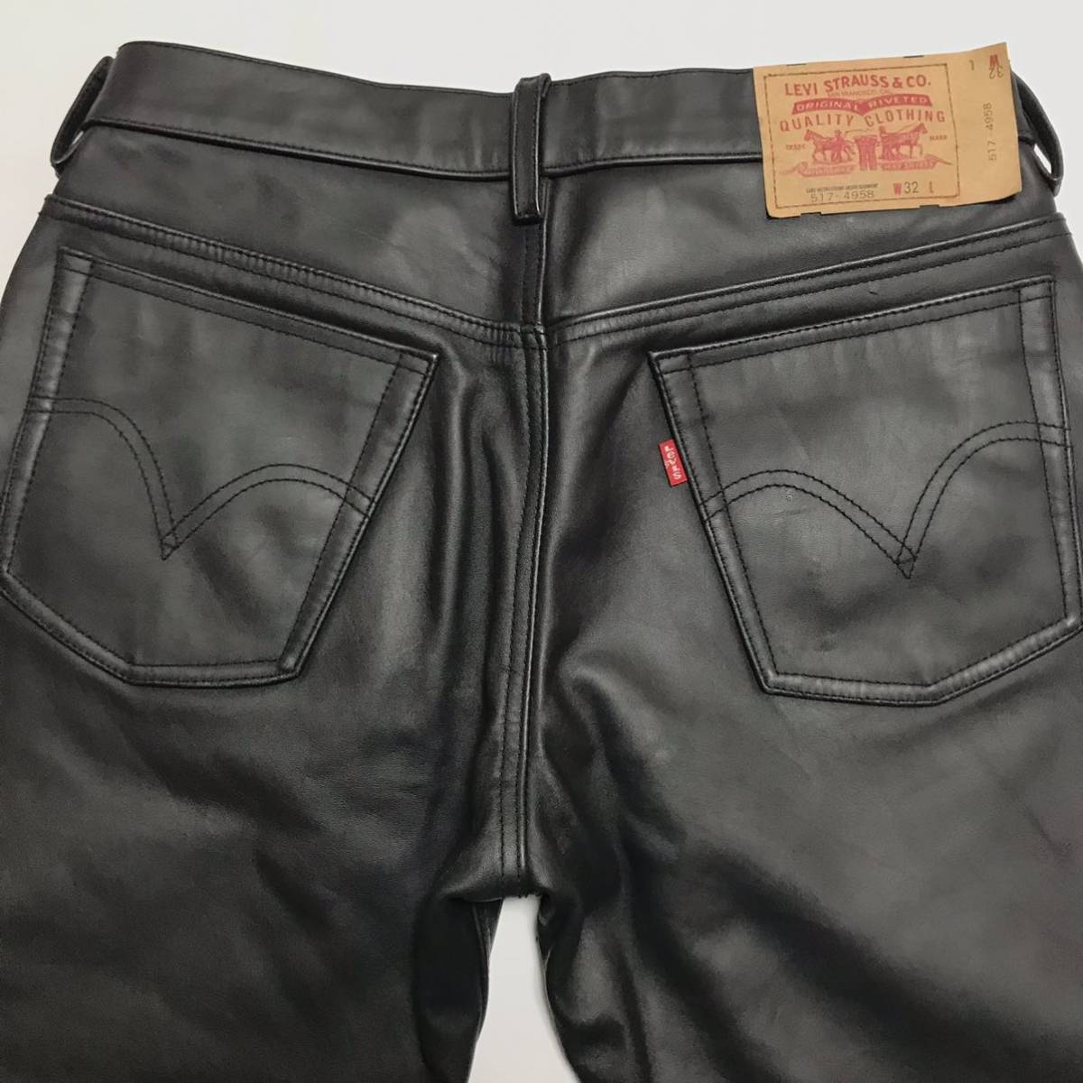 良品 Levi'sリーバイス517ブーツカット化馬革オールレザーパンツ 良品 Levi'sリーバイス517ブーツカット化馬革オールレザーパンツ
