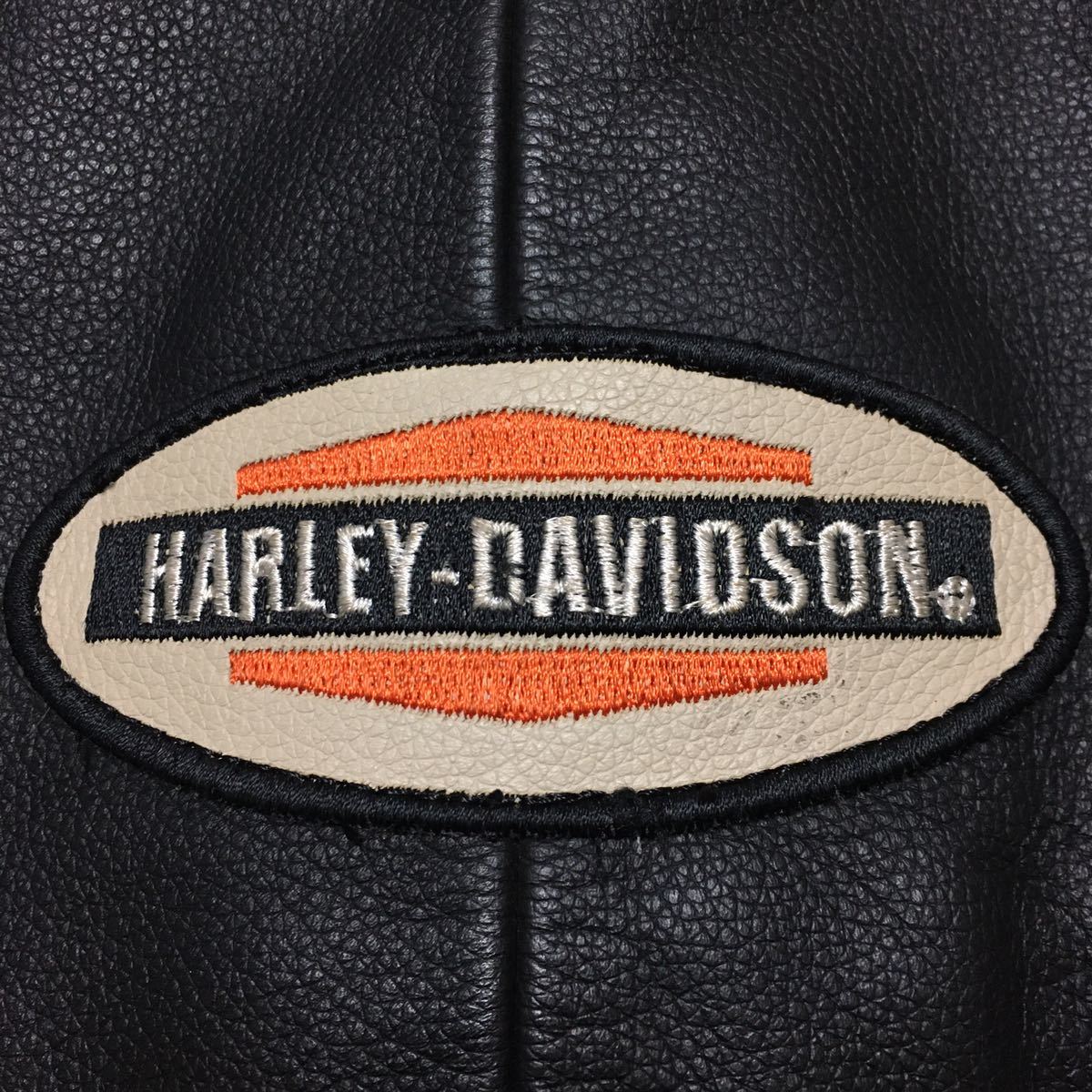 HARLEY DAVIDSON本革レザーライダースジャケットXLシングルライディング☆オレンジブラックメンズハーレーダビッドソンバイカーツーリング_画像10