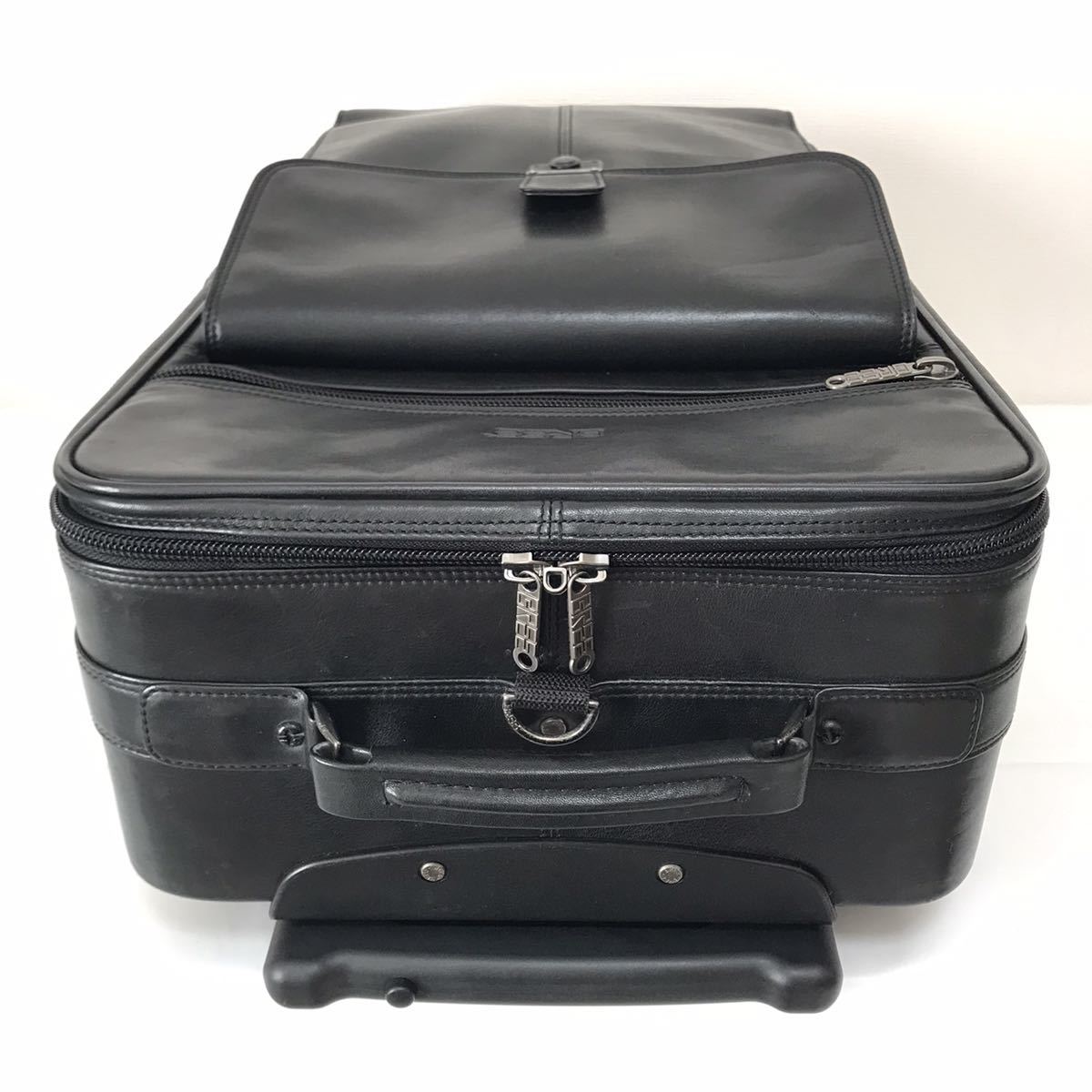  not yet sale in Japan! rare BREEb Lee * original leather all leather carry bag black black Carry case * traveling bag business trip bag with casters . Toro Lee men's *