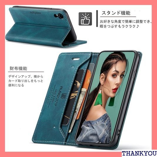 ☆ SENNWAK iPhone XR ケース 手帳 iP いい 美しい 高質感 iPhoneXR 対応 ターコイズ 141_画像2