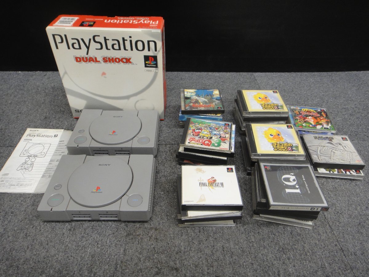 桐生店【ジャンク品】12-36 PS1 プレイステーション SCPH-7000 ソフト40本以上 まとめて_画像1