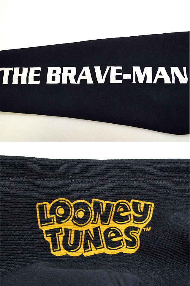 BR×LOONEYコラボ 裏毛フルジップスウェットパーカー◆The BRAVE-MAN ブラックLサイズ LTB-2403 ブレイブマン 刺繍 ルーニー_画像4