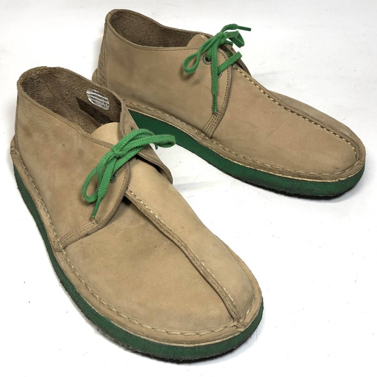 管理H7■Clarks GB8.5 デザートトレック ベージュ グリーン クラークス 革靴 レザー シューズ 本革 中古*BA098_画像8