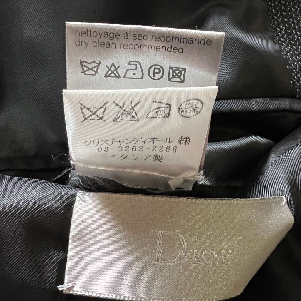 1スタ 美品 Dior HOMME ディオールオム テーラードジャケット ブラック ストライプ 7H3121060334 サイズ48 エディ期 R12_画像8