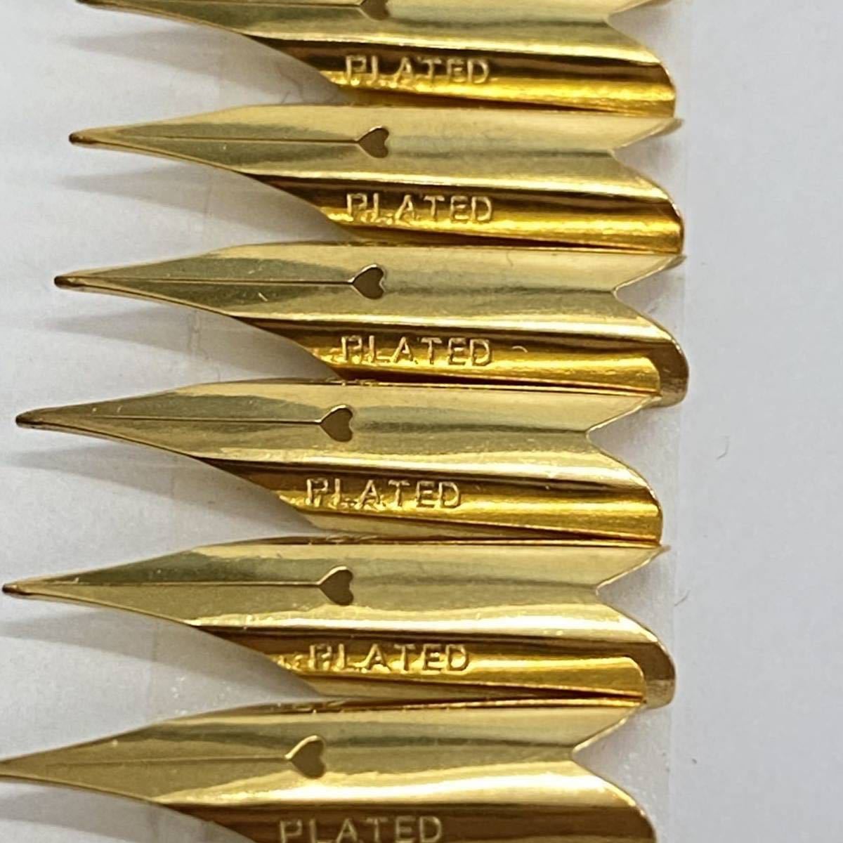 678 未使用 美品 保管品 万年筆 ペン先 18K GOLDPLATED パーツ ゴールド 大量 昭和レトロ 替えペン 文房具 筆記用具_画像9