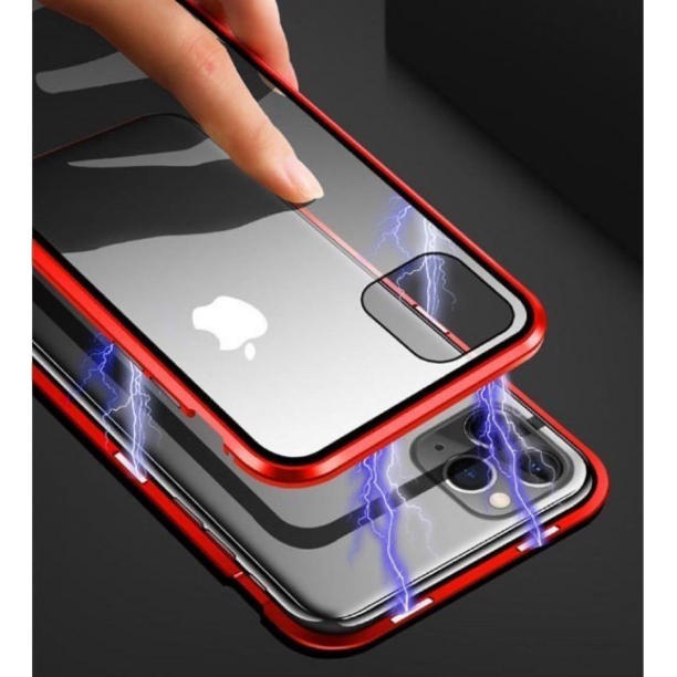 新品未使用　iPhoneケース iPhone12 12pro 両面ガラス マグネット 赤 レッド