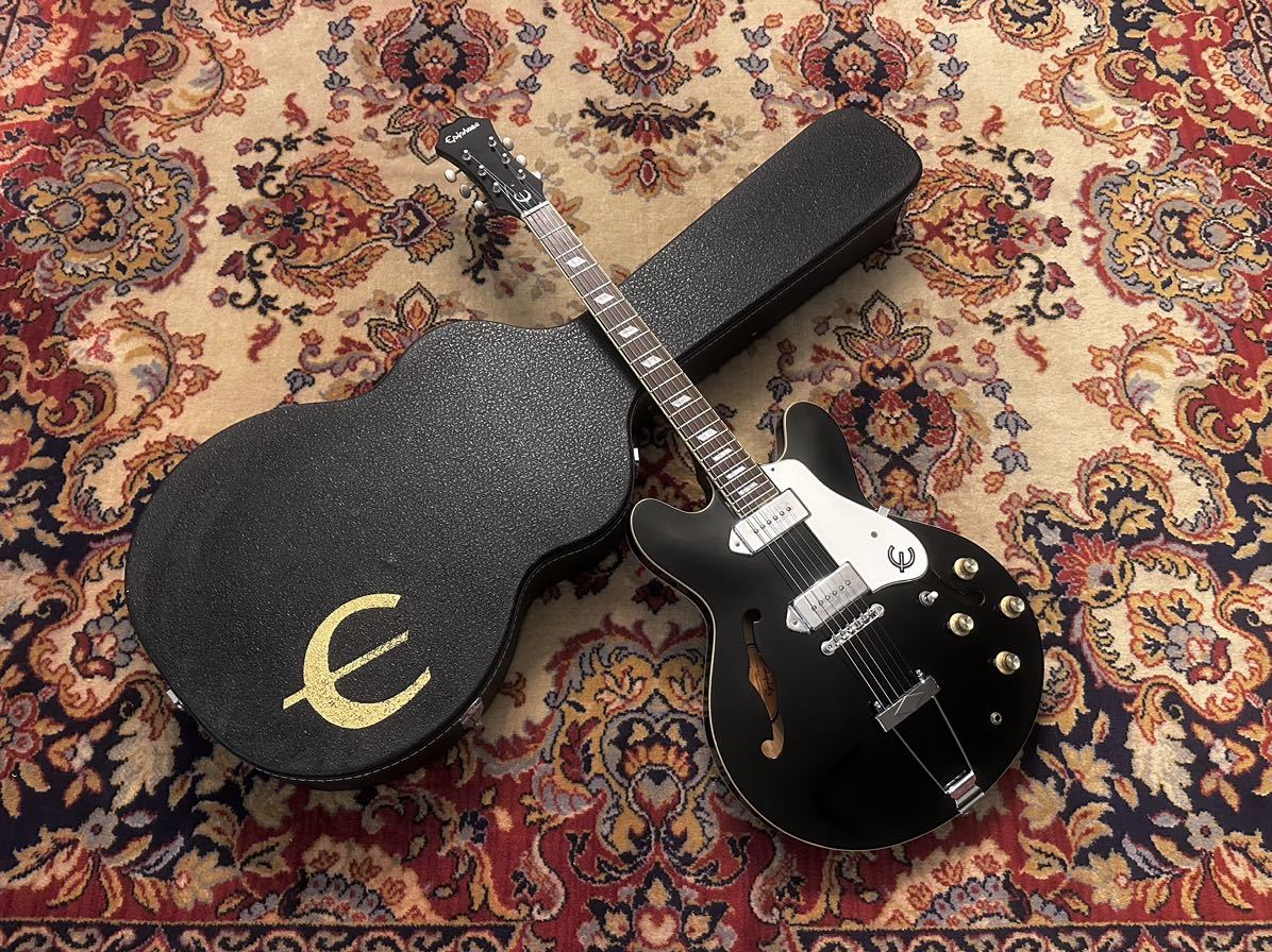 激レア 限定品 2005年製 Epiphone Casino EB エピフォン カジノ エボニー ヴィンテージ セミアコ Gibson ES-335 純正ハードケース 3kg_画像1