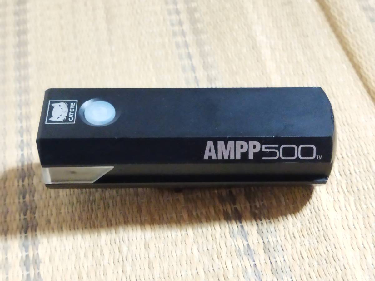 【1円〜】【美品】キャットアイ AMPP500 黒 ブラック スポーツバイク用 LED ヘッドライト ロードバイク クロスバイク MTB などに_画像2