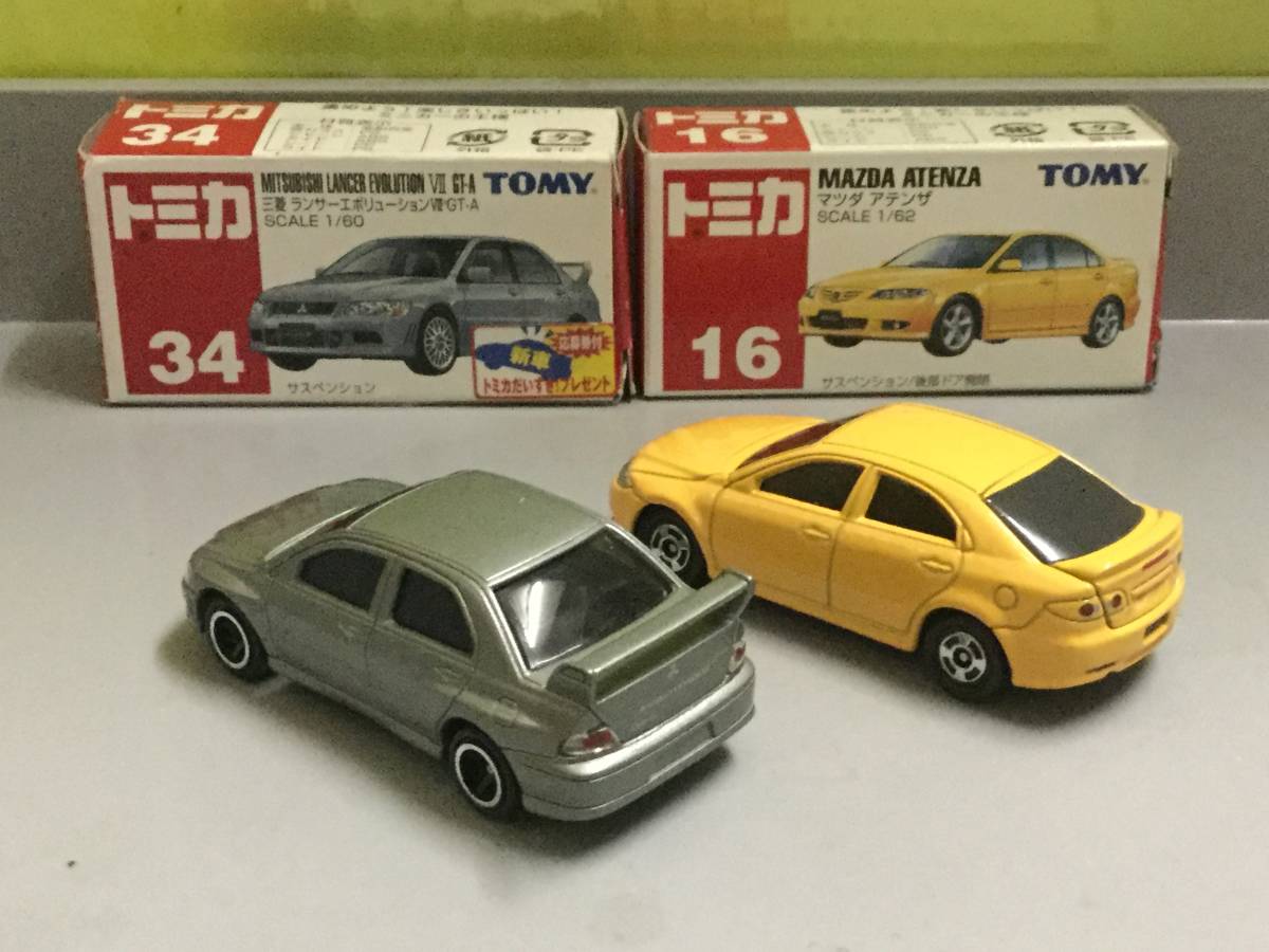 トミカ 赤箱 三菱ランサーエボリューションⅦ GT-A/ マツダ アテンザ　　　　　　　　　　　　　　中国製_画像6