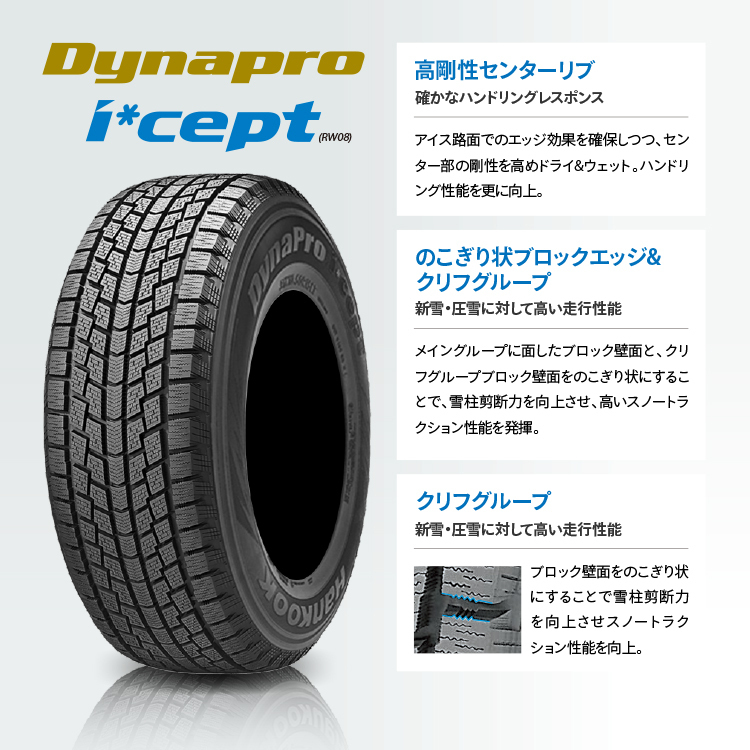 2023年製 HANKOOK Dynapro I cept RW08 175/80R16 175/80-16 91Q ハンコック ダイナプロアイセプト スタッドレス 4本送料税込27,997円～_画像3