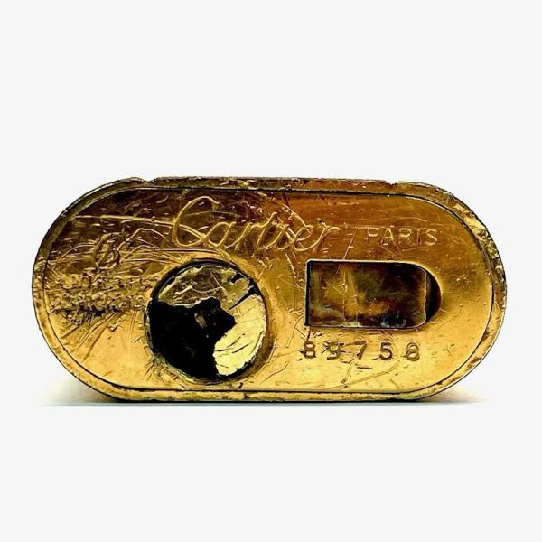 仙28 Cartier ガスライター ゴールドカラー スリムタイプ カルティエ ガス式 喫煙グッズ 箱付き_画像6