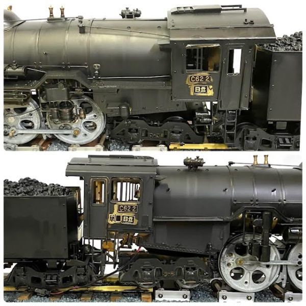 仙18【引き取り限定】鉄道模型 「蒸気機関車 C62を作る」ディアゴスティーニ 組み立て済み 完成品 C62 2 日立 1/24スケール ケース付き_画像3
