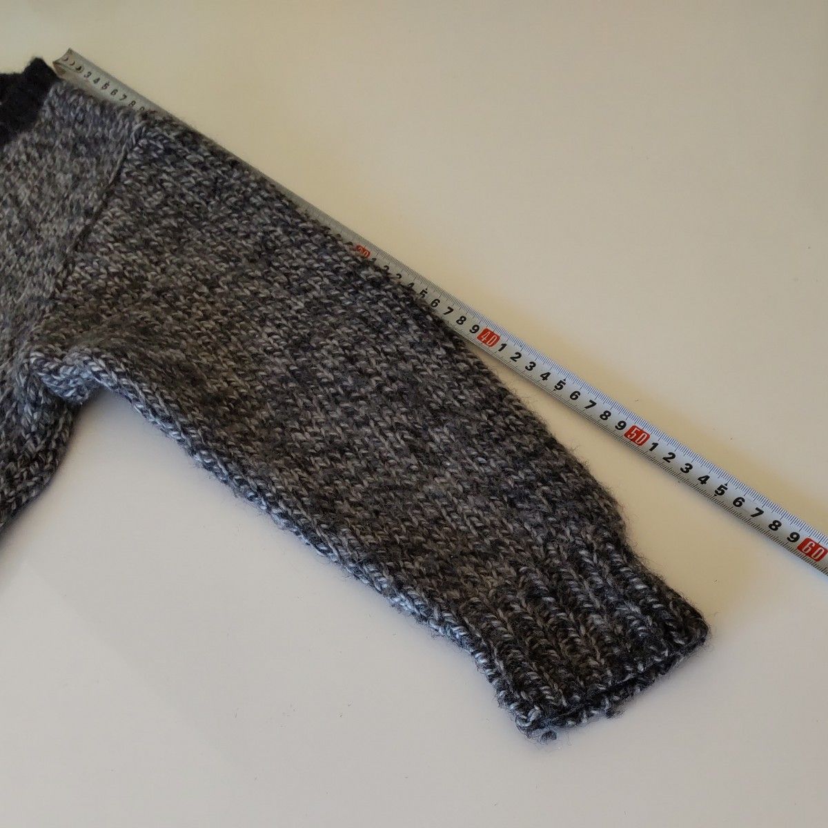手編み セーター ニット ウール ミックス 毛糸 メリアス編み 平編み ニットセーター ハンドメイド 厚手 トップス レディース