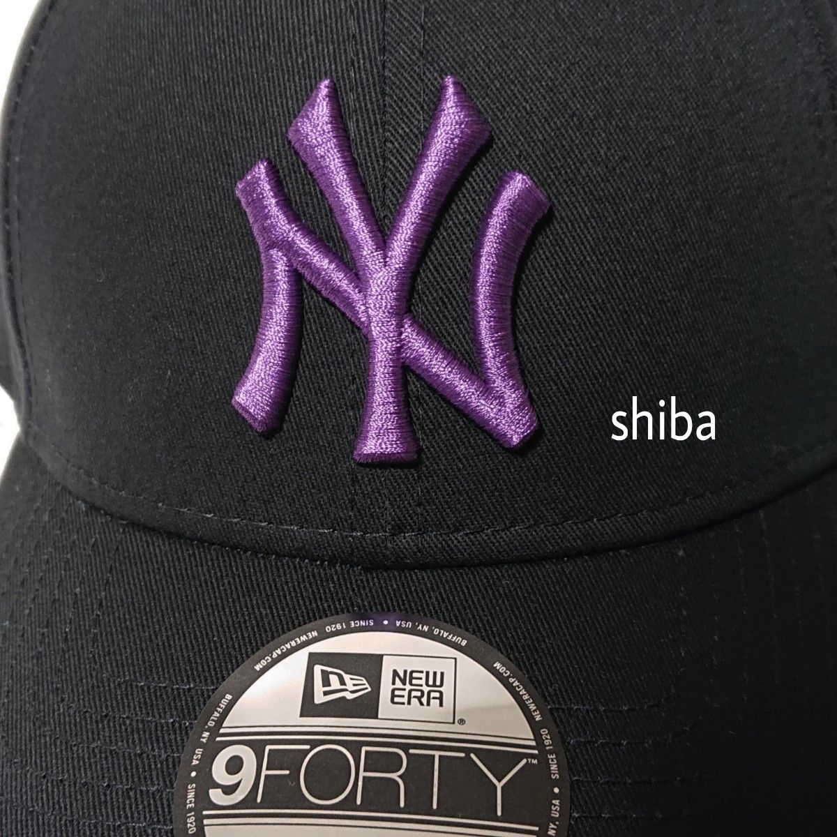 ゆうプラス NEW ERA ニューエラ 正規品 キャップ 帽子 黒 ブラック 紫 パープル ヤンキース NY 野球 MLB