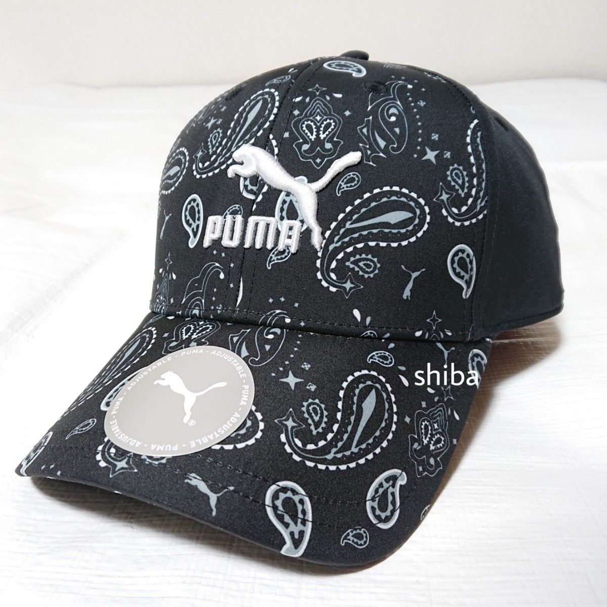 PUMA プーマ 正規品 キャップ 帽子 キャップ ペイズリー 柄 ブラック 黒 ホワイト 白 ユニセックス フリーサイズ