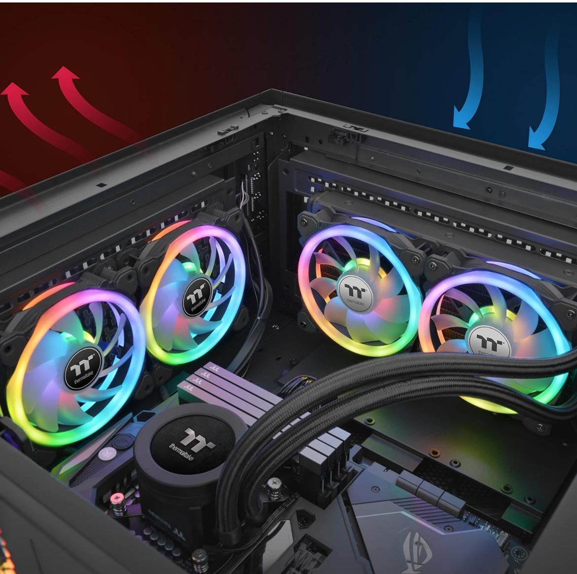 hermaltake SWAFAN 12RGB ラジエーターファン TT プレミアムエディション 交換可能なファンブレードデザイン CL-F137-PL12SW-A 120mm ①_画像3