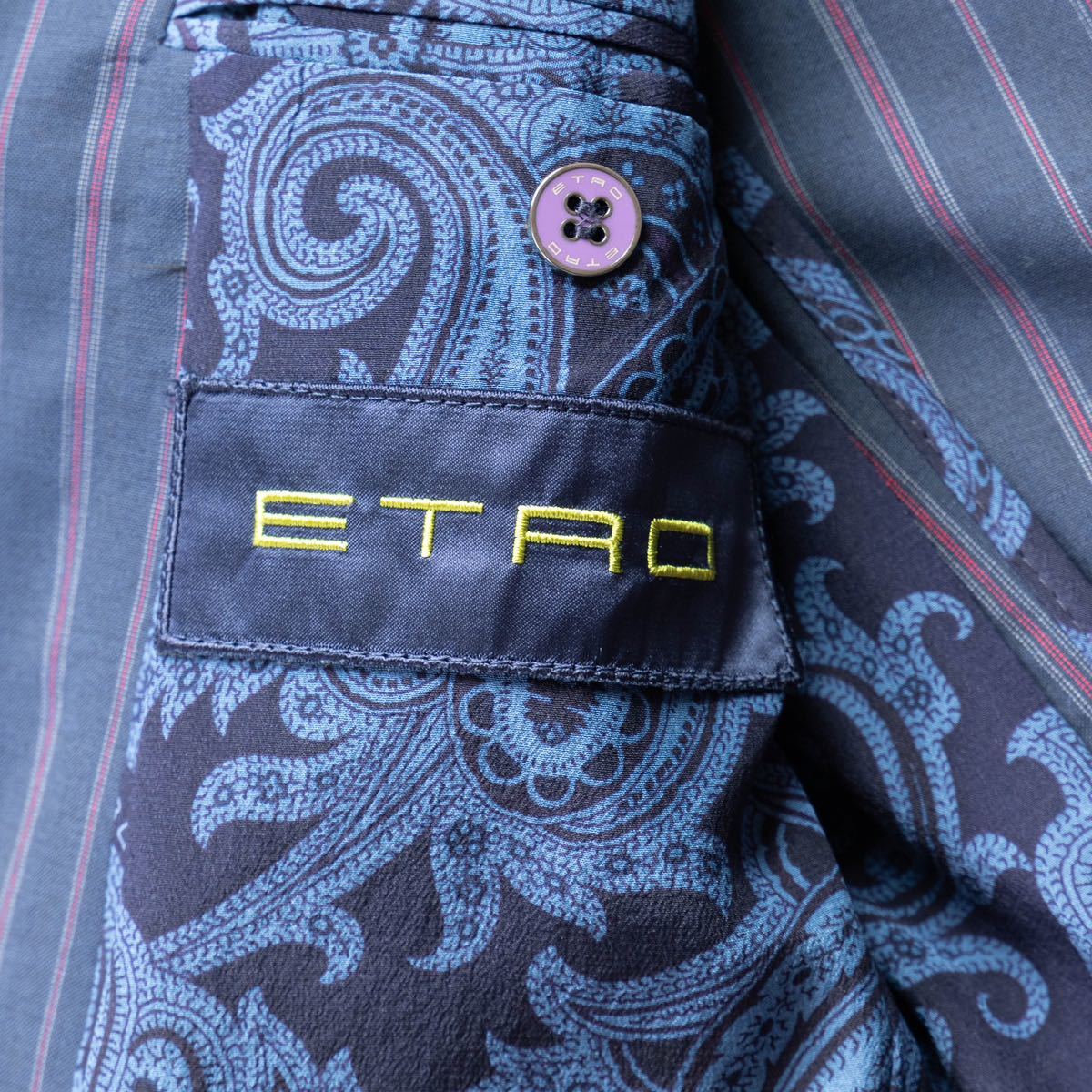 【ETRO】エトロ　セットアップ　ペイズリー　ストライプ　シルク　付属品付き_画像4