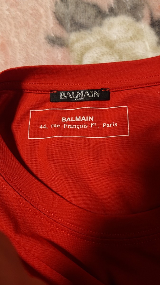 未使用 バルマン BALMAIN Tシャツ メンズ サイズL ブルーベルジャパン正規品_画像6