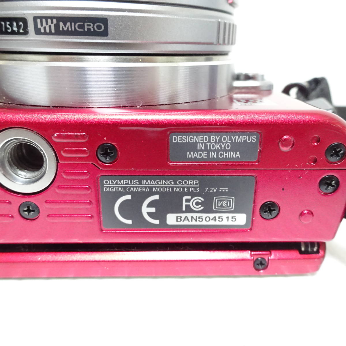 OLYMPUS PEN Lite E-PL3 デジタルカメラ RED 通電確認済み 【60サイズ/同梱不可/大阪発送】【2410033/191/mrrz】_画像7