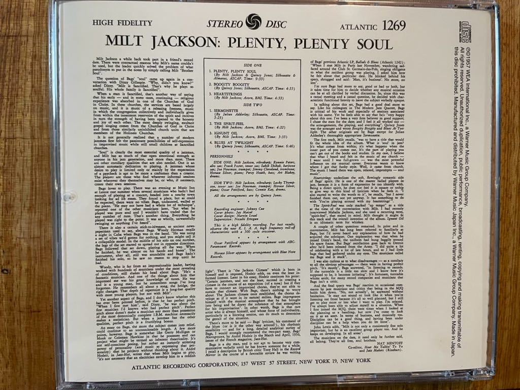 CD MILT JACKSON / PLENTY PLENTY SOUL_画像3