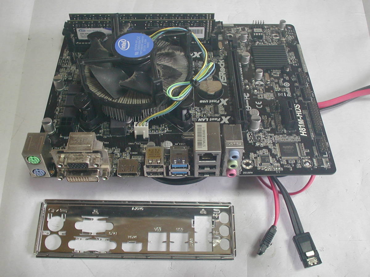 マザーボード ASRock H81M-HDS Core i7 4790K 4.00GHz メモリー 8GB CPU付 k118_画像1
