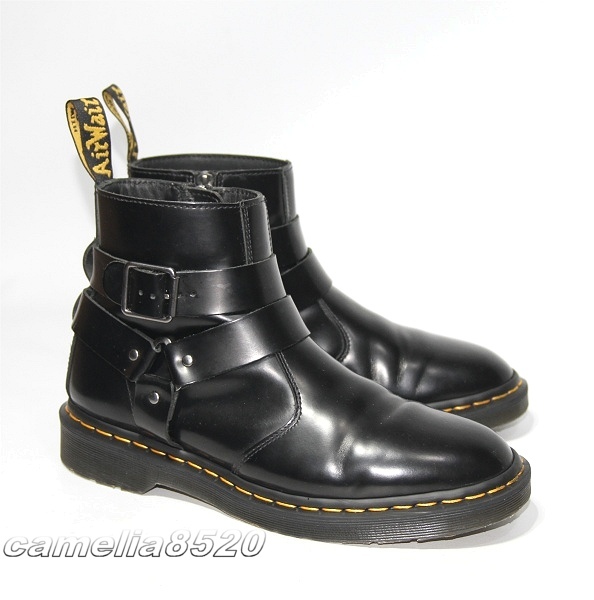 ドクターマーチン ジェイムス チェルシーブーツ サイドジップ 黒 UK7 約26cm 中古 美品 Dr. Martens Jaimes Harness Chelsea Boots_画像1