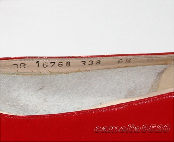 Ferragamo フェラガモ ヴァラ リボン パンプス レッド 赤 グロスレザー 6.5 C サイズ 約23.5～24cm ヒール 3.5cm イタリア製 未使用品