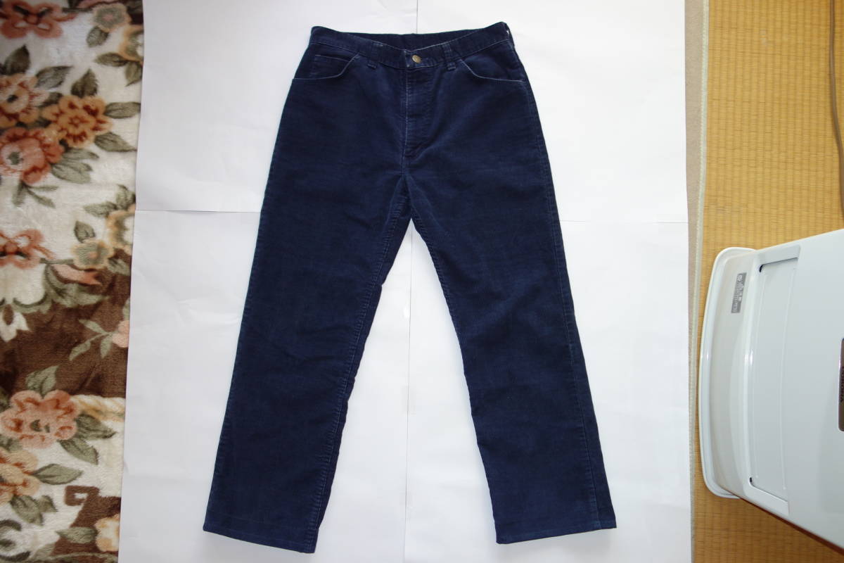 Vintage 古着 80s USA製 Wrangler 85430NV コーデュロイ パンツ W32 ネイビー / ラングラー トラウザー スラックス 11MWZ シルエット_画像1