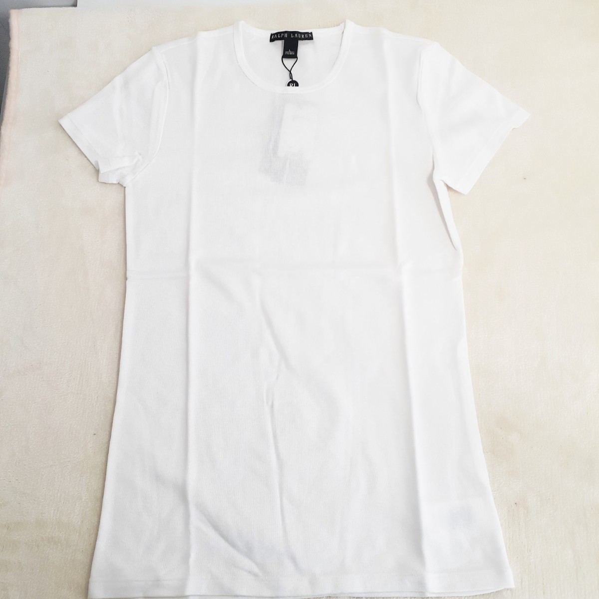 未使用★RALPH LAUREN ラルフローレントップス 半袖Tシャツ ショートスリーブTシャツ カットソー　ホワイト 白　Lサイズ 170 R-6